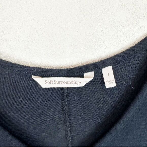 Soft Surroundings Black Soft Tunic Dress Pocket Artsy Small - Picture 7 of 8